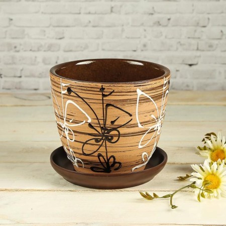 Flower stained glass window 1l with stand-2