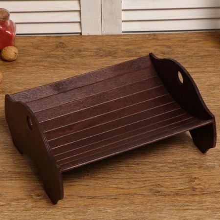 Wooden bread basket "spikelet", transparent varnish, nut color, 29 × 24 × 13.5 cm-1