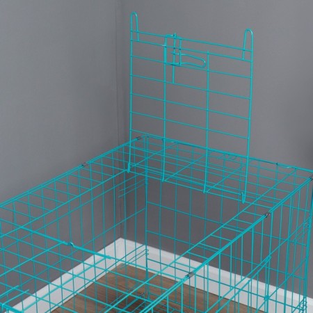 A cage with a hatch for dogs and cats, 100 x 60 x 70 cm, blue-3