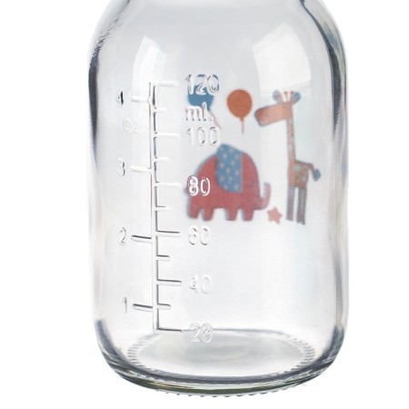 A bottle for feeding, a classic throat, 120 ml., From 0 months, glass, color mix-6