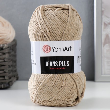 Yarn "Jeans Plus" 55% cotton, 45% acrylic 160m/100g (48 beige)