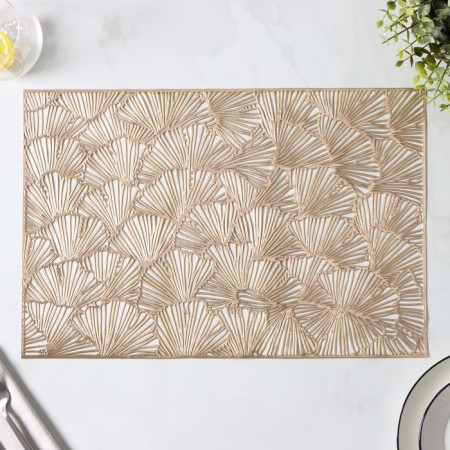 Set of serving napkins on the table "Fan", 4 pcs, 30 × 45 cm, gold color-4