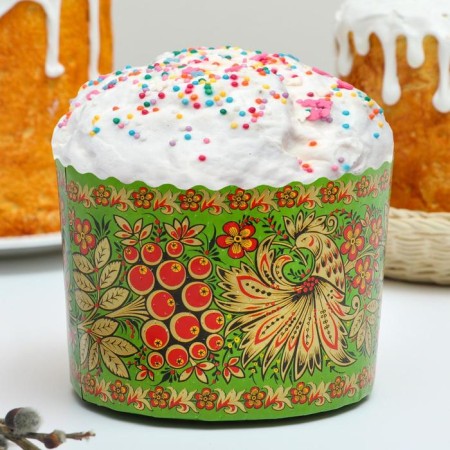 Paper form for cake "Khokhloma" 134 x 100 mm, mix (packing 1400 pcs)-3