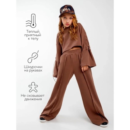 Twist girl suit, height 146 cm, brown color-1