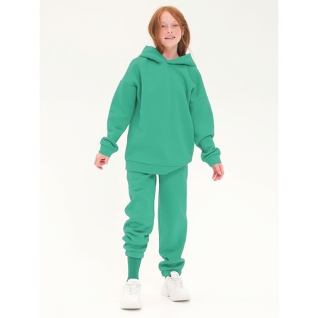 Children's sweatshirt, height 152 cm, green color-4