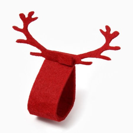 Set of decorative. Kolets for napkins "Deer" ts. Bordo 4pc 15*5cm, 100%p/e felt-3