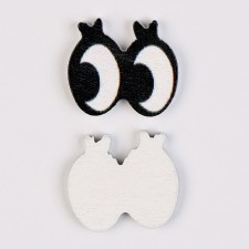 The eyes are wooden, set 40 pcs., Size 1 pc. - 1.6 × 1.5 cm