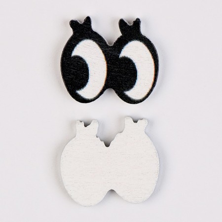 The eyes are wooden, set 40 pcs., Size 1 pc. - 1.6 × 1.5 cm