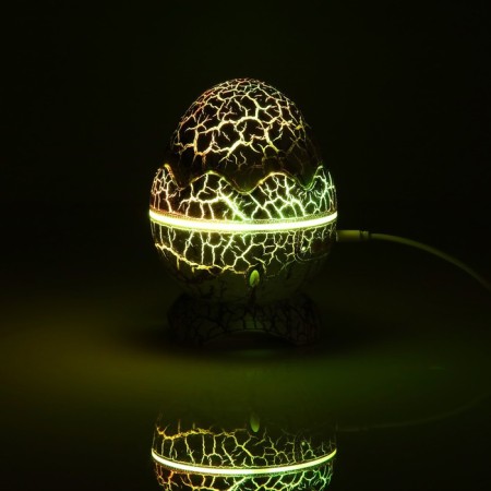 Light device "Dinosaurian egg" 10 cm, speaker, removable hemisphere, glow of RGB, remote control, usb, white-13