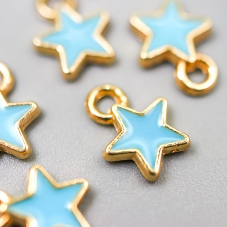 Decor for creativity Metal "Blue Star" enamel 0.8x0.6 cm
