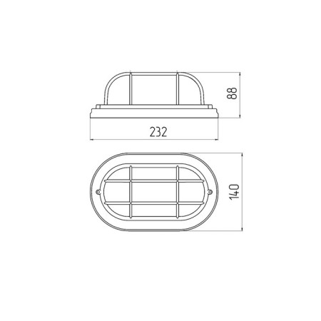 Lamp era NBO 04-60-022 with a lattice, E27, 60W, 232x140x88 mm, IP54-6