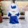 Snow Maiden "chic" in a blue fur coat with earrings, moves, 29 cm