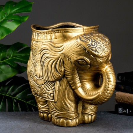 Figure Kashpo "Elephant Medium", gold 6 l/ 35x22x35cm