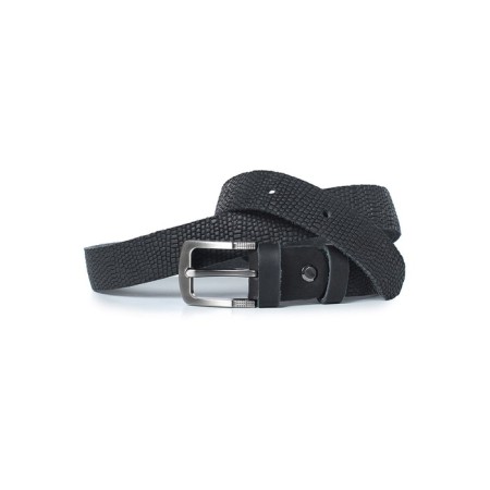 Children's belt, genuine leather, 1 size 85x3x25 cm, black-3