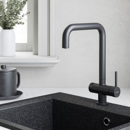 Santek's kitchen mixer "Tesio", with a filter connection, black matte-2