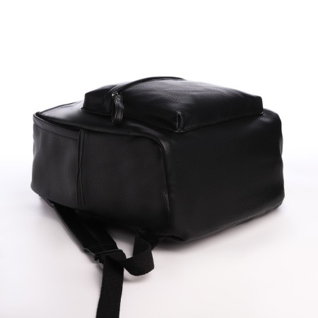Youth backpack of artificial leather with lightning, 4 pockets, black color-3