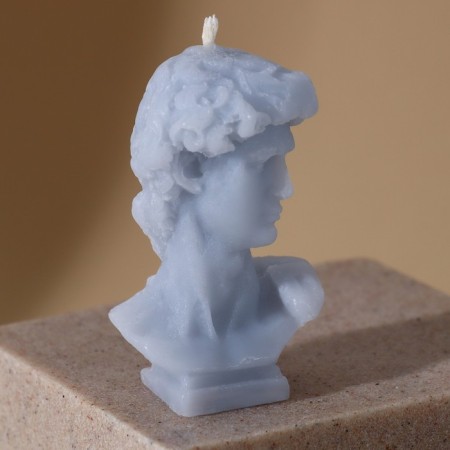 Formal candle "David", gray, height 6.5 cm-1