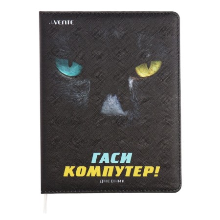 Universal diary for grade 1-11 "Gasi computer!", Firm cover, artificial leather, with foam rubber, liesse, 80 g/m2