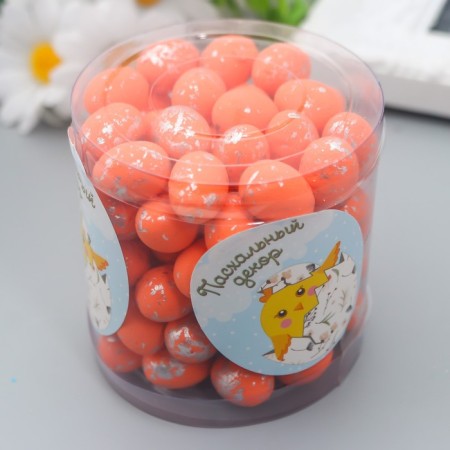 Easter “egg - silver speck” set of 100 pcs Orange 1.5x1.8 cm, 8x8x8 cm-2