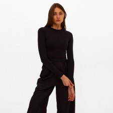Women's longliva minku: Basic line, Black color, size 48