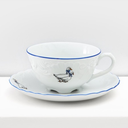 Tea service for 6 Person "Rococo. Geese ", 12 items: a cup 220 ml, a saucer d = 15.5 cm-1