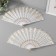 Fan plastic, textiles "golden patterns" sparkle mix 22.5 cm
