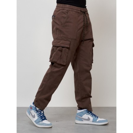 Cargo jeans men, size 54, brown color-6
