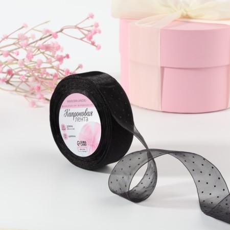 Kapron tape "Peas", 25 mm, 23 ± 1 m, black color