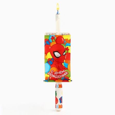 Candle-Surprise in a cake, with a postcard, Spider-Man-6