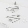 Set of hats pins, 38 /50 /63 /70 /90 /100 mm, 6 pcs, silver color