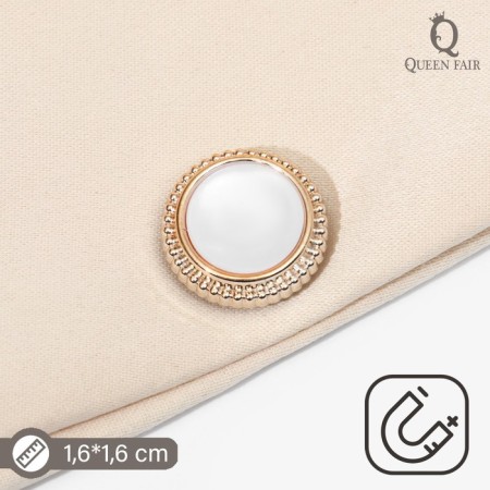 Magnet for the scarf "pearl" in the frame, the color is white in gold