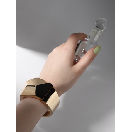 Bracelet Cuff "Corners", metal, color gold-6