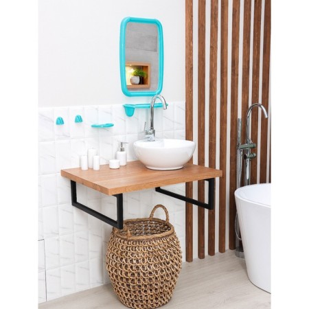 Optima bathroom set, turquoise color-2