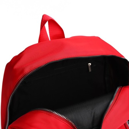 City backpack of textiles on lightning, 2 outer pockets, red color-3
