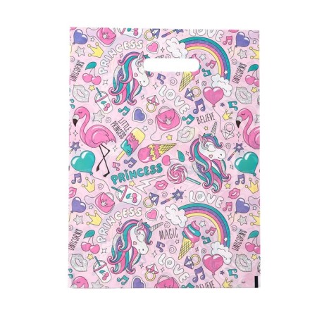 Polyethylene package with a cut -off pen "Unicorn, 30x40 cm, 50 μm