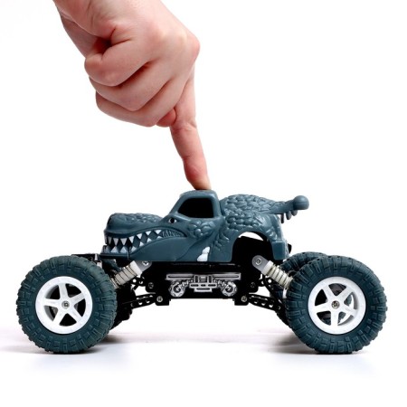 Dino radio -controlled jeep works on the battery, the color is blue-3