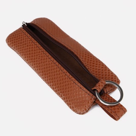 Key of zipper, length 15 cm, ring, redhead color-1