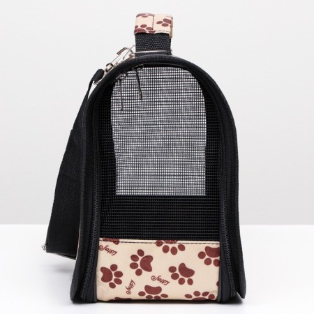 Bag - Carriage for animals "Happy" paws, beige, size S, 37.5 x 17 x 22 cm-3