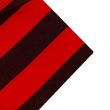 Atlas fabric red-black strip, width 150 cm