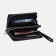 Male purse on lightning, department for bills, for maps, for coins, black color