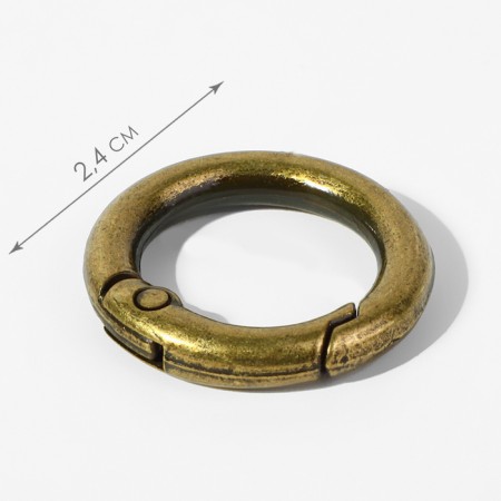 Karabin ring, d = 16/24 mm, thickness - 4 mm, 5 pcs, bronze color-1
