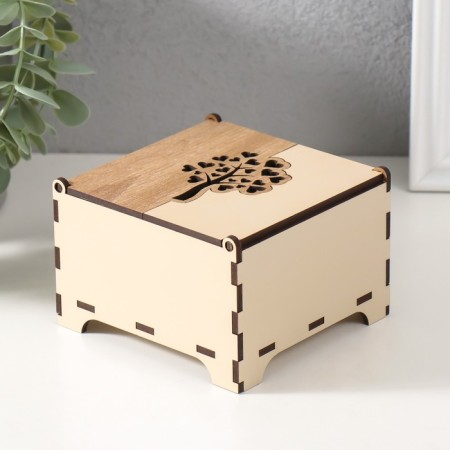 Combined box "Wood with hearts" 10.5x10x7 cm-1