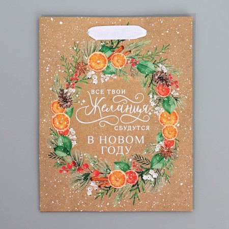 Craft vertical “New Year wreath”, MS 18 x 23 x 10 cm, New Year-7