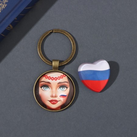 Set of keychain and icon "Russian beauty" 6x11 cm-1