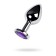Anal plug with the Toyfa Metal rhinestone, silver, amethyst, 8 cm, d = 3.4 cm