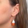 Earrings Assorted "Yummy" seal in a glass, white-orange color in silver