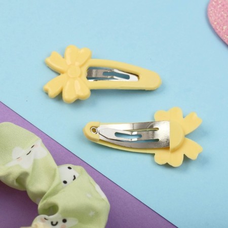 Hair Set "Militsa" 4 pcs (invisible 2 pcs - 4 cm, elastic band 2 pcs) stars, light green-2