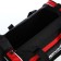 Sports bag with lightning, 3 outer pockets, long belt, black/red color