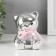 Piggy bank Ceramics "Mishutka with Bantik" silver 9x8x9.8 cm