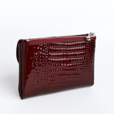 Women's wallet on a magnet, burgundy color-1